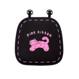 Plush cat seat cushion, black, front row