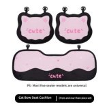 Plush bow cat cushion three-piece set