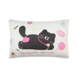 Air-layer pom-pom black cat lumbar support (square)