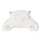 White rabbit fur frayed lamb lumbar support