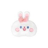 Rabbit hair embroidered bow rabbit head pillow