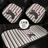 Honeycomb striped cat seat cushion three-piece set