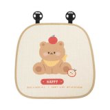 Honeycomb red bow teddy bear seat cushion front row
