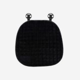 Rabbit fur checkered seat cushion, black front row