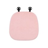 Pink rabbit fur seat cushions in the front row