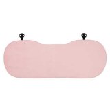 Pink rabbit fur seat cushions in the back