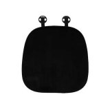 Rabbit fur seat cushion, front row, black