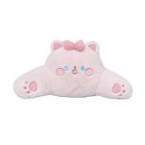 Rabbit fur embroidered bow cat lumbar support