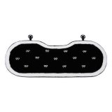 Rabbit fur white trim with multiple bows on the back seat cushion