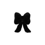 Black rabbit fur bow ribbon headrest