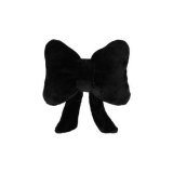 Rabbit fur bow ribbon waist rest black