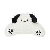 White rabbit fur frayed puppy lumbar support