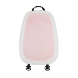 Rabbit fur white-edged pink seat cushion and backrest