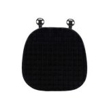 Rabbit fur puff pastry seat cushion, black front row
