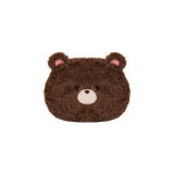 Rabbit fur frayed bear headrest in dark brown