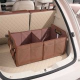 Brown bear head sticker on trunk storage bag