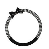 Houndstooth Bow Steering Wheel Cover