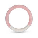 Pink rabbit fur two-section steering wheel cover