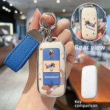Style G [Dachshund - Double-sided] Blue Leather Cord