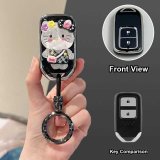 Style A [Black and Silver Hello Kitty Sticker] High-End Black Round Ring Buckle