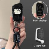 Style C [Black, Silver and White Cat Stickers] Black Letter Braided Rope