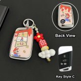 Style C [Mario - Double-sided] Silver Ring Buckle + Red Checkered Clouds