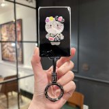 Questioning Boundaries Card [Black Silver KT Cat Sticker] High-End Black Round Ring Buckle