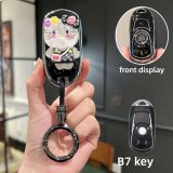 Style B7 [Black and Silver KT Cat Sticker] High-End Black Round Ring Buckle