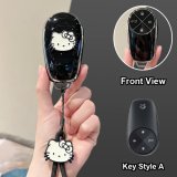 Style A [Black, Silver and White Cat Sticker] White Cat Lanyard