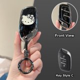 Style C [Black, Silver and White Cat Sticker] High-end Round Ring Buckle