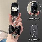 Style D [Black, Silver and White Cat Sticker] with Black Bow