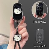 Style D [Black, Silver, and White Cat Stickers] White Cat Lanyard