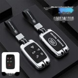 Land Rover A-type Smart 5-button Set [Glossy Silver] (Single Set) + Dark Gray/Black Wrist Strap Buckle