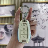 Modern U-style Smart 4-Button Speaker: Milk White (Single Shell + Diamond-Studded Buckle)