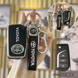 Toyota B-type folding 3-button: Premium Black (single set + second-generation lanyard)