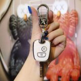 Peugeot F-style candybar phone with 2 buttons: Milk White (single shell + metal buckle)