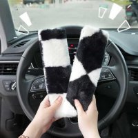 Rabbit Fur Car Seat Belt Cover - Soft & Comfortable | Wholesale & Custom