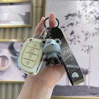 Modern 4-Button Key Cover - Silver Edge | Wholesale & Custom Logo