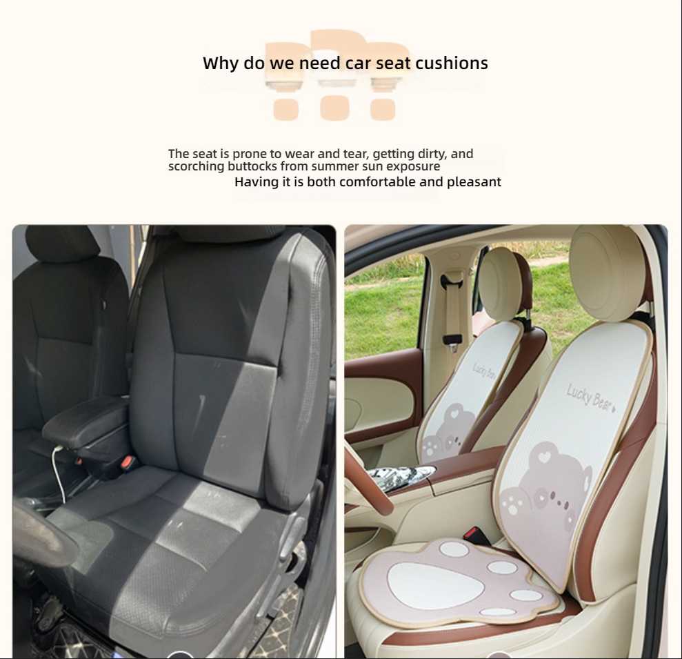 Cute Bear Car Seat Cushion - Ice Silk & Breathable | Wholesale & Custom Logo - Image 6