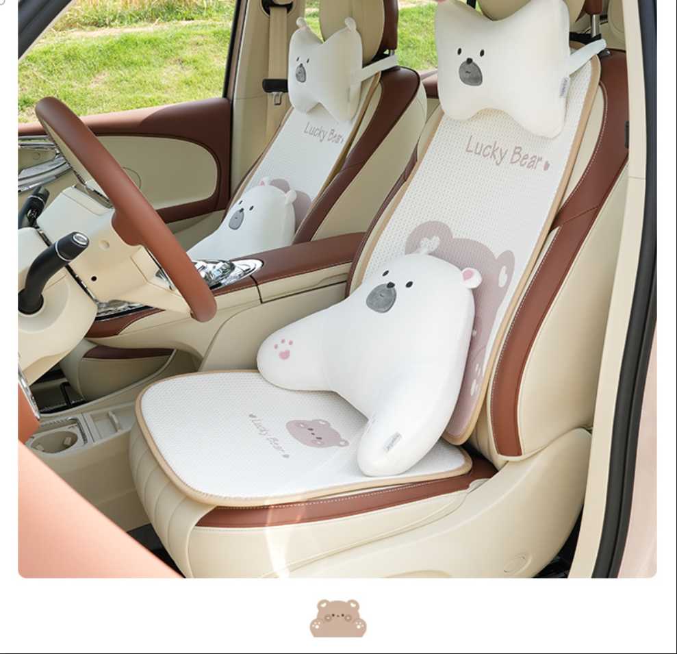 Cute Bear Car Seat Cushion - Ice Silk & Breathable | Wholesale & Custom Logo - Image 17