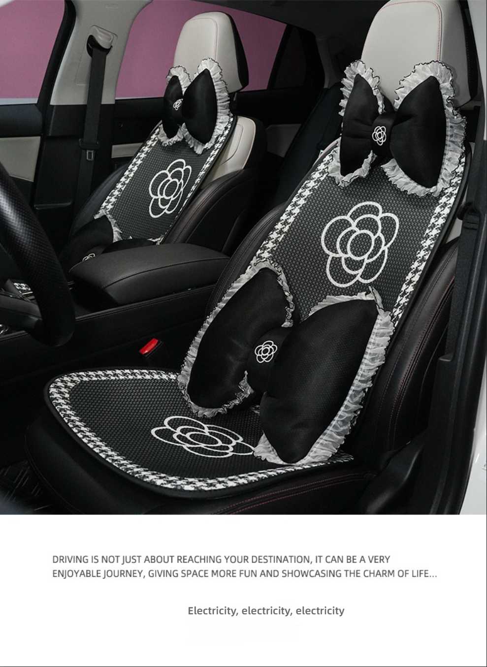 Houndstooth Edge Chrysanthemum Car Seat Cushion - Soft & Breathable | Wholesale & Custom Logo - Image 11