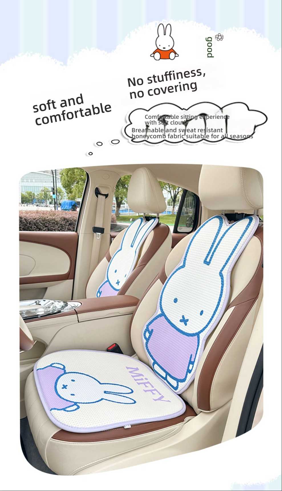 Adorable Miffy Car Seat Cushion - Breathable & Soft | Wholesale & Custom - Image 9