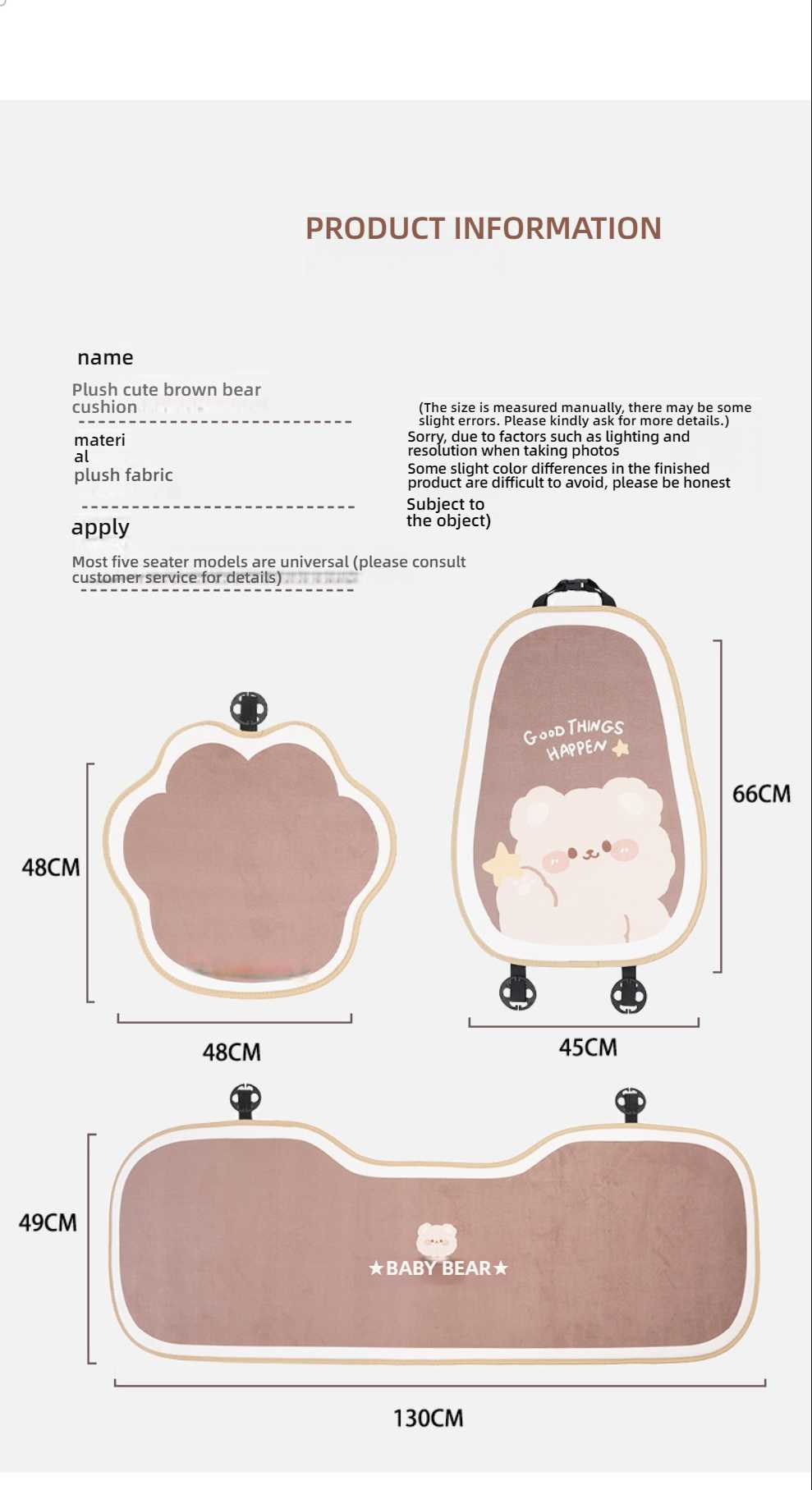 Cute Bear Car Seat Cushion - Soft & Warm | Wholesale & Custom Logo - Image 7