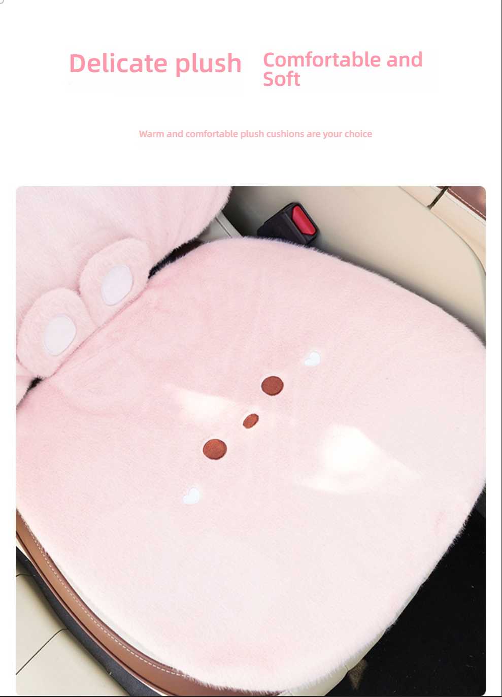 Cute Rabbit Car Seat Cushion - Soft & Warm | Wholesale & Custom Logo - Image 5