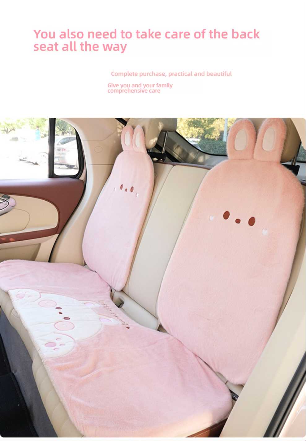 Cute Rabbit Car Seat Cushion - Soft & Warm | Wholesale & Custom Logo - Image 6