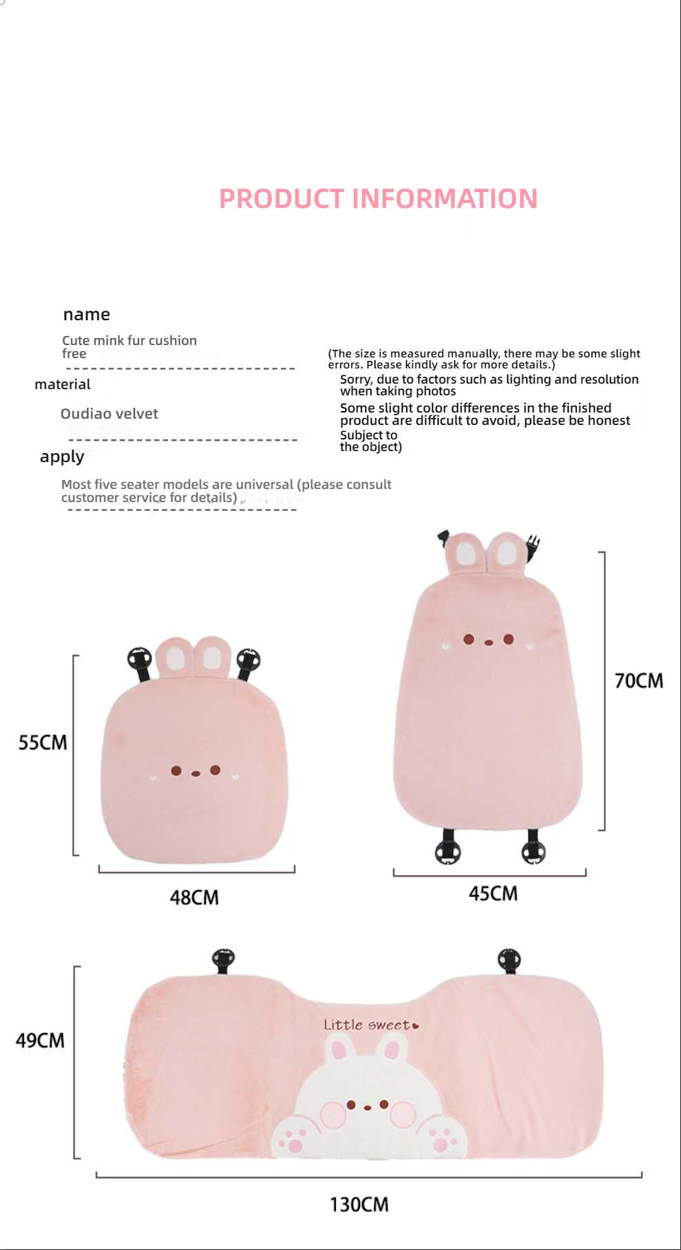 Cute Rabbit Car Seat Cushion - Soft & Warm | Wholesale & Custom Logo - Image 7
