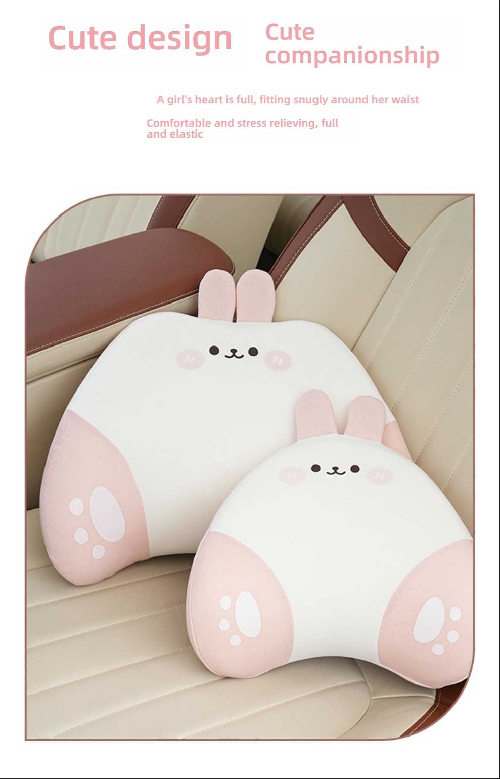 Memory Foam 3D Rabbit Car Pillow - Soft & Breathable | Wholesale & Custom - Image 5