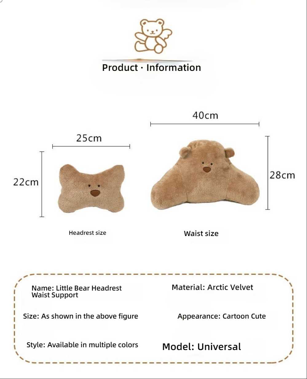 Cute Bear Car Neck Pillow - Soft & Comfortable | Wholesale & Custom - Image 4