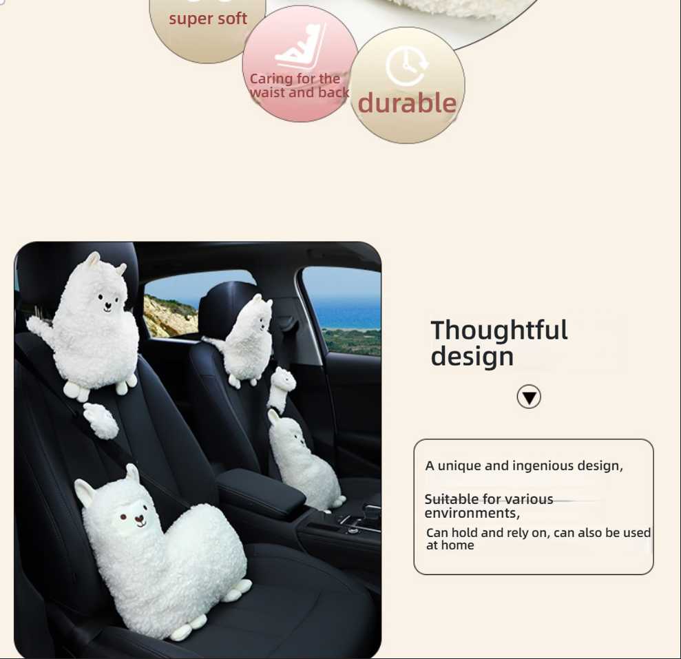 Alpaca Car Neck Pillow - Soft & Warm | Wholesale & Custom Logo - Image 5