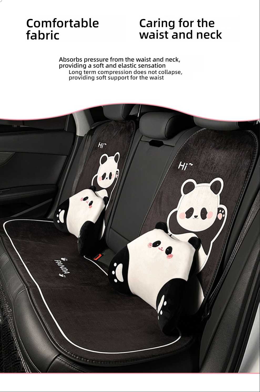 Cartoon Panda Car Neck Pillow - Soft & Memory Foam | Wholesale & Custom - Image 5